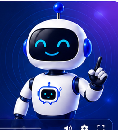 Robobot AI Assistant pointing up